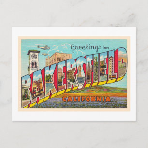 Postale Bakersfield California CA Grande Lettre Carte post