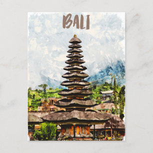Postale Bali Indonésie Ulun Danu Beratan Temple Carte post
