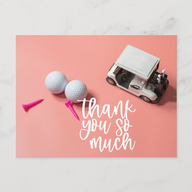 Postale Balle de golf pour bébé golfeuse Carte de remercie (Devant)