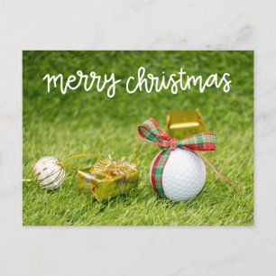 Postale Balle de golf pour Joyeux Noël au golfeur Carte po