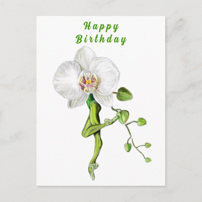 Postale Ballerina Orchid Ballet Dancer Anniversaire Carte (Devant)