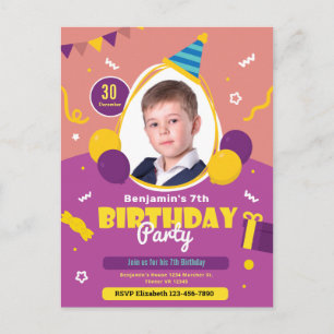 Postale Ballons pour enfants Carte d'invitation pour la fê