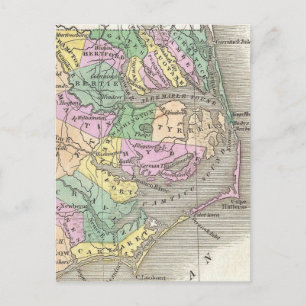 Postale Banques extérieures et carte de la Caroline du Nor