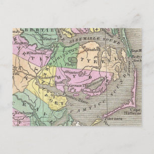 Postale Banques extérieures et carte de la Caroline du Nor