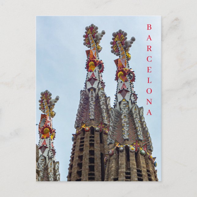 Postale Barcelona Sagrada Familia steeples voir carte post (Devant)