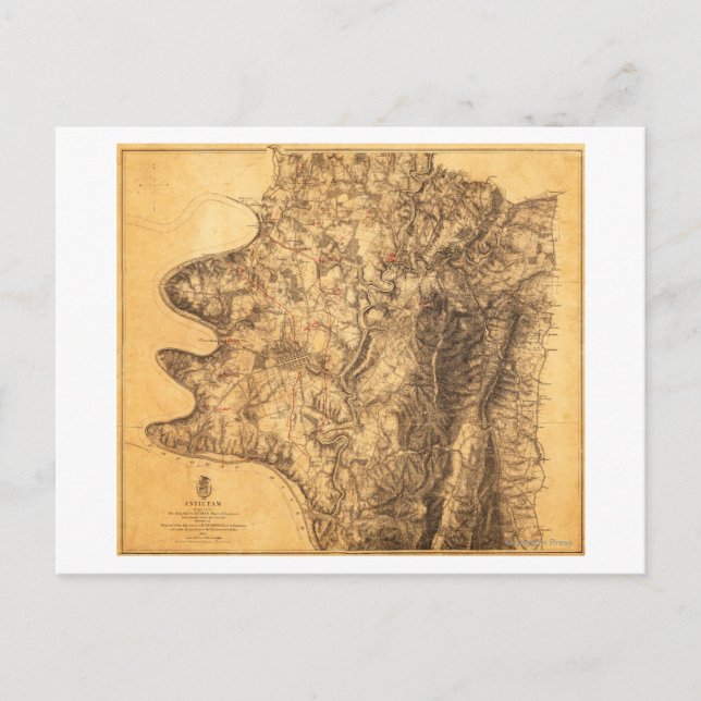 Postale Bataille d'Antietam - Guerre civile Carte panorami (Devant)
