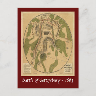 Postale Bataille de Gettysburg Carte - 1863