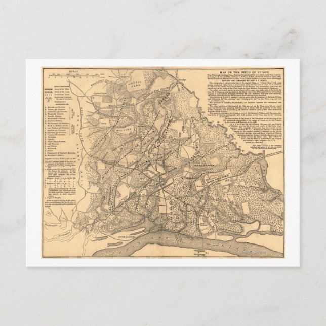 Postale Bataille de Shiloh - Guerre civile Carte panoramiq (Devant)