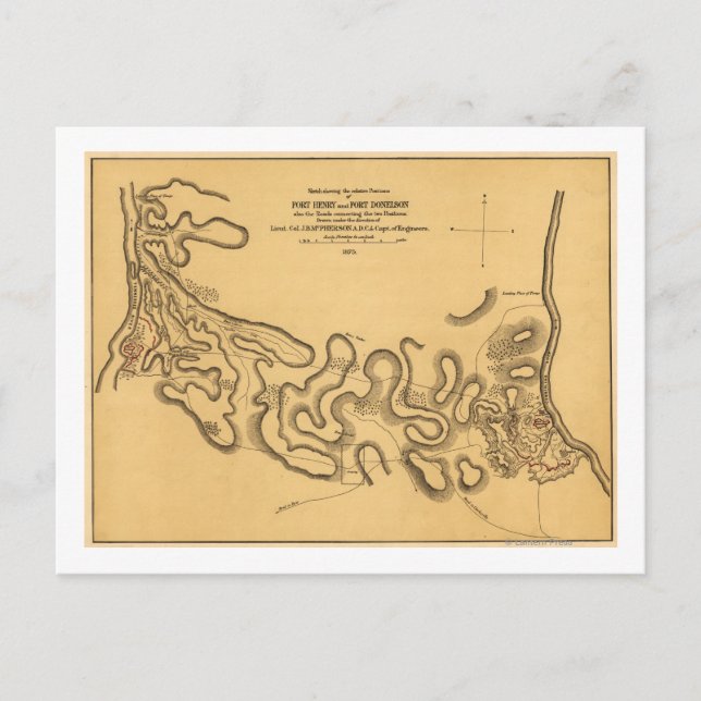 Postale Bataille du fort Henry - Guerre civile Carte panor (Devant)