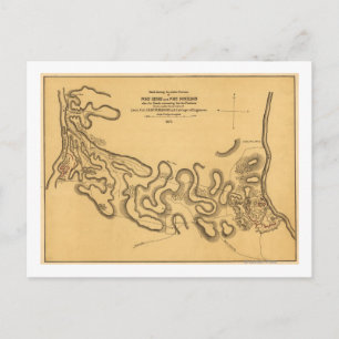 Postale Bataille du fort Henry - Guerre civile Carte panor