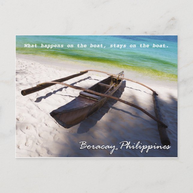 Postale Bateau sur la plage Boracay Philippines Carte post (Devant)