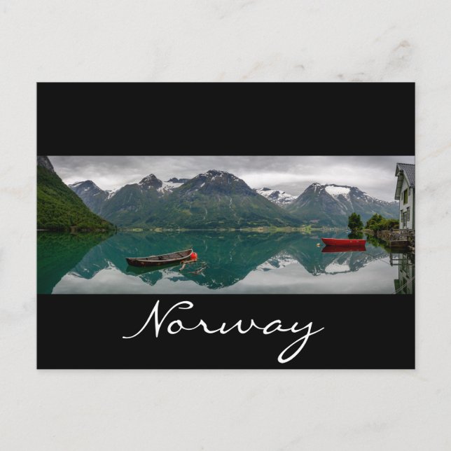 Postale Bateaux à roues avec réflexion en Norvège carte te (Devant)
