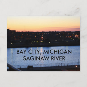 POSTALE BAY CITY, MICHIGAN SAGINAW RIVER POST CARTE