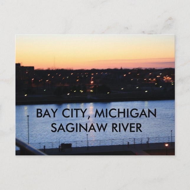 POSTALE BAY CITY, MICHIGAN SAGINAW RIVER POST CARTE (Devant)