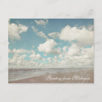 Beaux nuages sur le lac Michigan Beach Carte posta