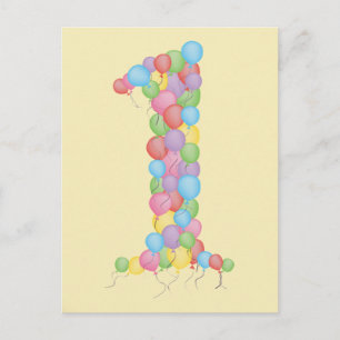 Postale Bébé 1er anniversaire Merci Carte photo