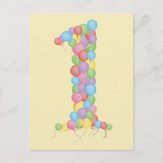 Postale Bébé 1er anniversaire Merci Carte photo