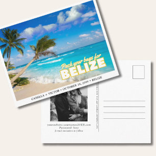 Postale Belize Mariage Island Enregistrer la date Carte po