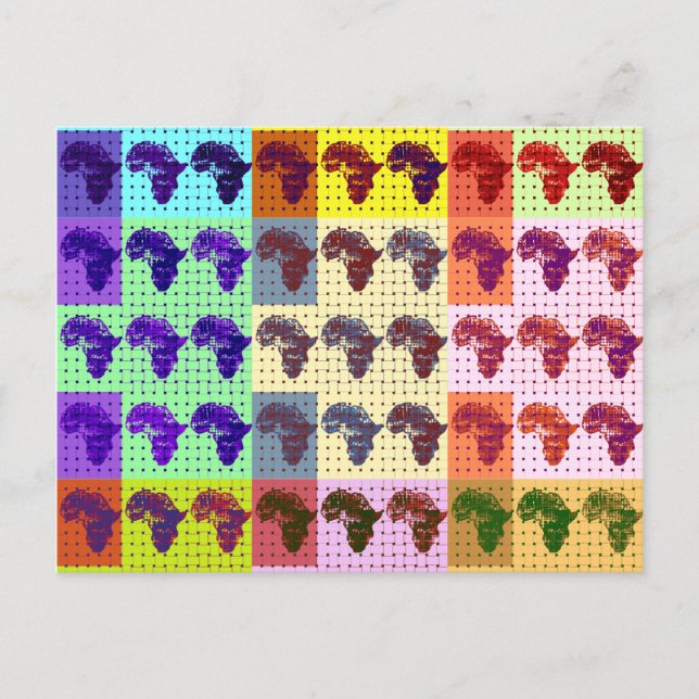 Postale Belle carte africaine À damiers Pap art ethnique (Devant)