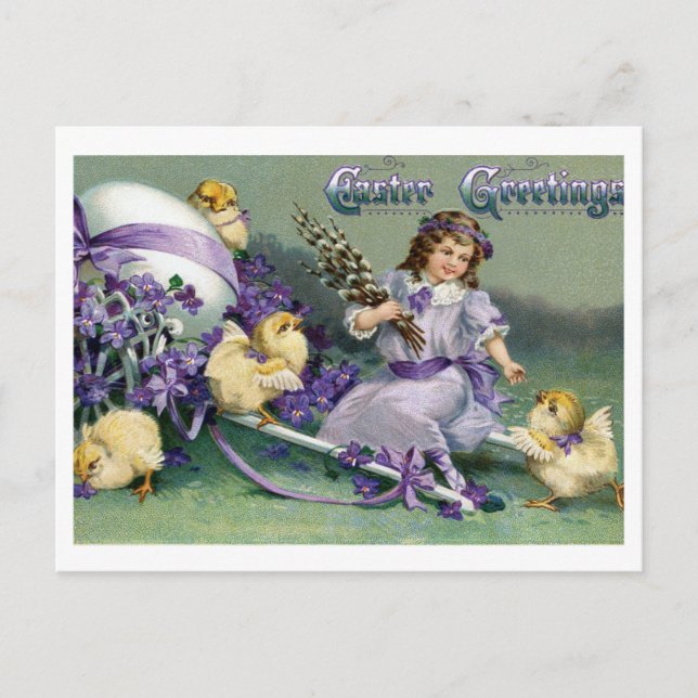 Postale Belle carte de Pâques vintage (Devant)