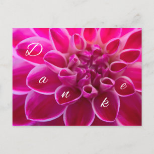 Postale Belle carte de remerciement fleurie avec 1001 mots