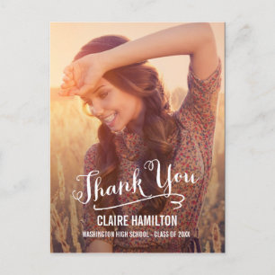 Postale Belle Carte de remerciements de graduation de scri