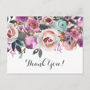 Postale belle carte de remerciements fleurie