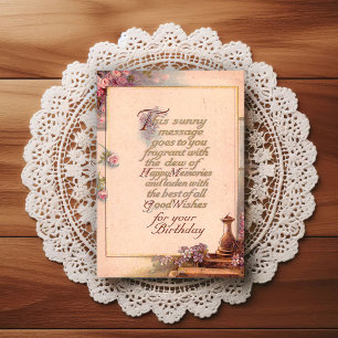 Postale Belle Carte de Vœux d'Anniversaire Vintage du Débu