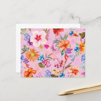 Postale Belle carte florale rose d'été