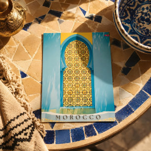 Postale Belle Porte Marocaine Bleue à Marrakech Carte Post
