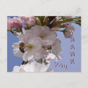 Postale Belles Fleurs avec Carte de Remerciement d'Abeille