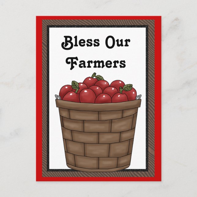 Postale Bénissez nos agriculteurs de s'amuser carte postal (Devant)