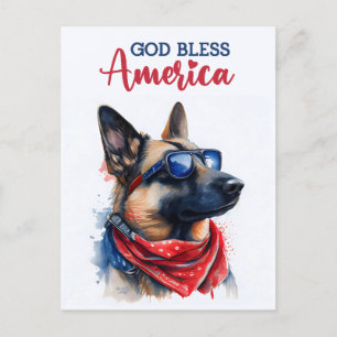 Postale Berger Allemand, Dieu Bénisse l'Amérique Carte Pos