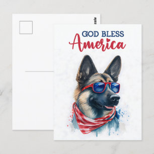Postale Berger Allemand, Dieu Bénisse l'Amérique Carte Pos