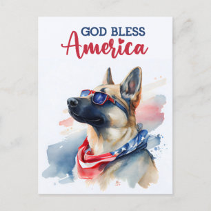 Postale Berger Allemand, Dieu Bénisse l'Amérique Carte Pos