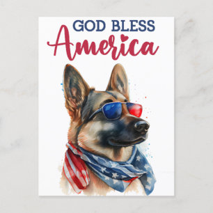 Postale Berger Allemand, Dieu Bénisse l'Amérique Carte Pos