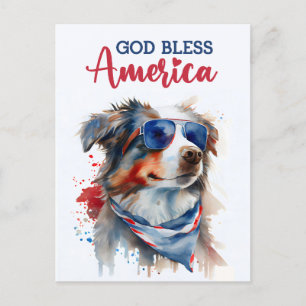 Postale Berger Australien, Dieu bénisse l'Amérique Carte p