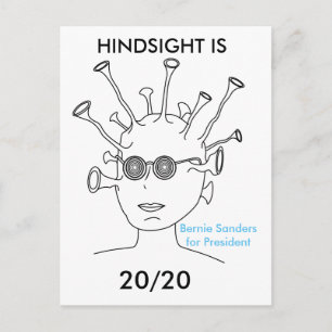 Postale Bernie Sanders Alien "HINDSIGHT IS 20/20 Carte pos