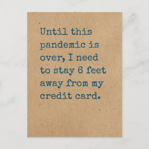 Postale Besoin de rester à 6 pieds de ma carte de crédit