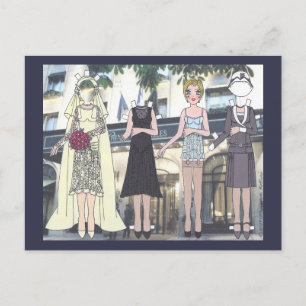 Postale Betty, Mariée Art déco de 1928 Papier Doll Carte p