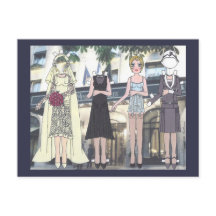 Betty, Mariée Art déco de 1928 Papier Doll Carte p