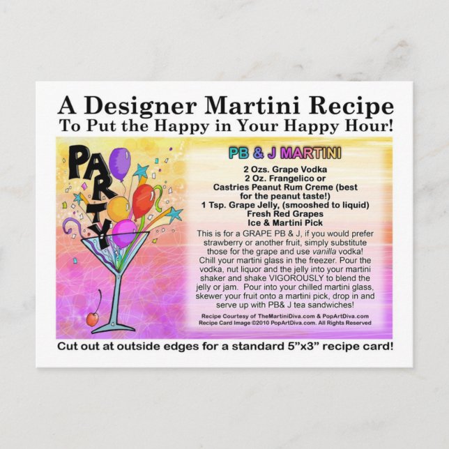 Postale Beurre d'arachide et gelée, PB&J, carte à recette  (Devant)