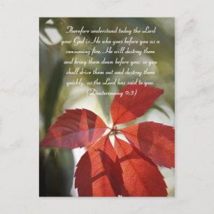 Postale Bible passage, feuille d'automne rouge carte posta