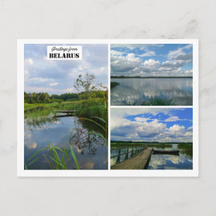 Postale Biélorussie Salutations Nature Lake Scenery Carte 