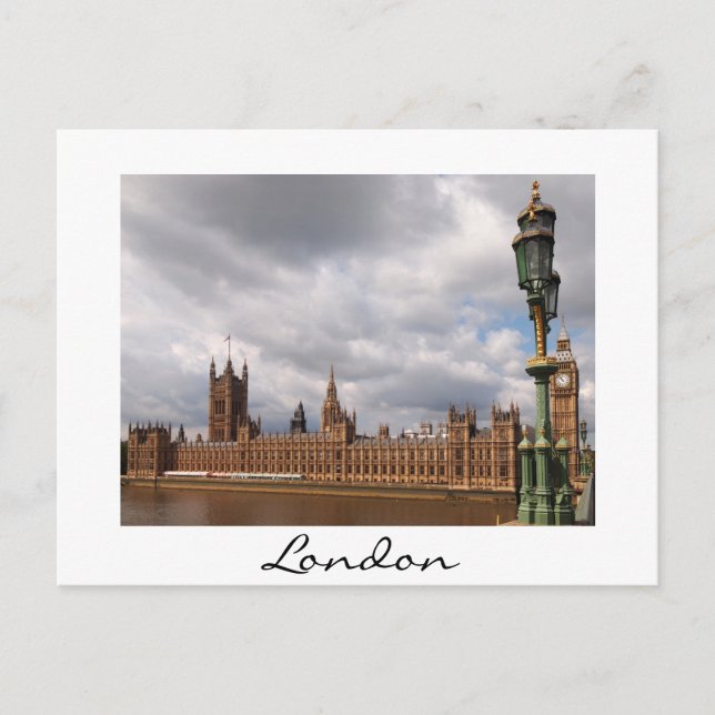 Postale Big Ben et le Parlement à Londres carte blanche (Devant)