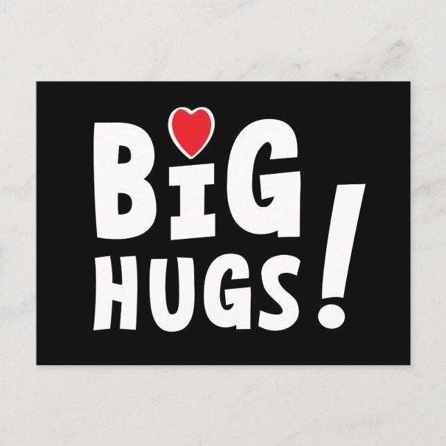 Postale Big hug. Carte d'identité ou pour la Saint-Valenti (Devant)