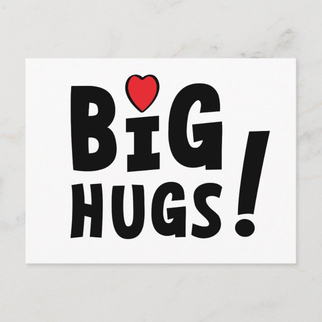 Postale Big hug. Carte d'identité ou pour la Saint-Valenti (Devant)