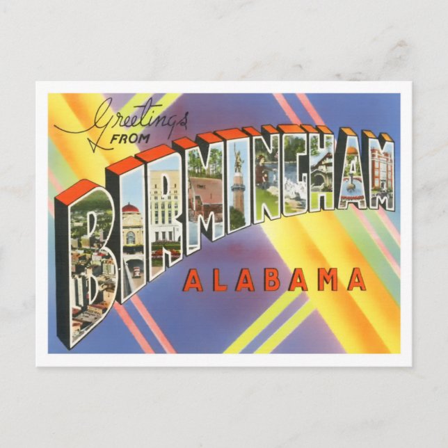 Postale Birmingham, Alabama Vintage Big Lettres Carte post (Devant)