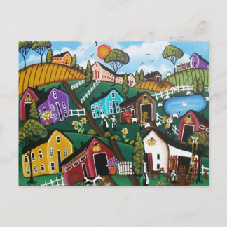 Postale BLACK FOLK ART perdu mouton par LORI EVERETT carte