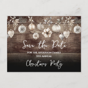 Postale Boho Christmas Party Enregistrer la date Carte pos